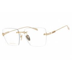 Gucci Women's Eyeglasses - Gold Metal Square Rimless Frame Clear Lens | GG1938O 001