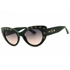 Guess Women's Sunglasses - Cat Eye Shape Shiny Dark Green Full Rim Frame | GU00163 96B