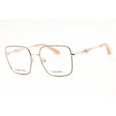 Guess Women's Eyeglasses - Rectangular Shape Beige Metal Full Rim Frame | GU2953 059