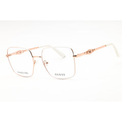 Guess Women's Eyeglasses - Rectangular Shape White/Rose Gold Metal Frame | GU2953 024