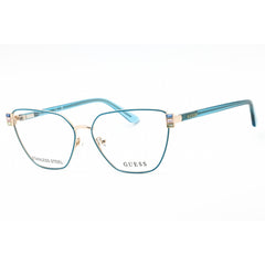 Guess Women's Eyeglasses - Cat Eye Shape Blue Metal Full Rim Frame | GU2969 092