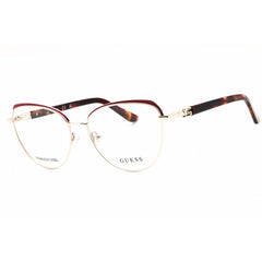 Guess Women's Eyeglasses - Cat Eye Bordeaux/Beige Metal Full Rim Frame | GU2982 071