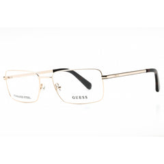 Guess Men's Eyeglasses - Rectangular Pale Gold Metal Full Rim Frame | GU50042 032
