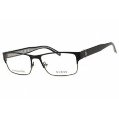 Guess Men's Eyeglasses - Rectangular Shape Matte Black Metal Frame, 54mm | GU50082 002