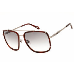 Just Cavalli Unisex Sunglasses - Rectangular Red Havana Metal Frame | SJC030V 09JC