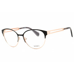 Max & Co Women's Eyeglasses - Oval Shiny Black Metal Full Rim Frame | MO5124 001