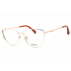 Max Mara Women's Eyeglasses - Shiny Rose Gold Metal Cat Eye Full Rim | MM5002 028