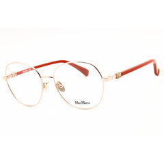 Max Mara Women's Eyeglasses - Shiny Rose Gold Metal Cat Eye Full Rim | MM5034 028