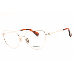 Max Mara Women's Eyeglasses - Shiny Rose Gold Metal Cat Eye Full Rim | MM5047 028