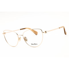 Max Mara Women's Eyeglasses - Pale Gold Metal Cat Eye Full Rim Frame | MM5047 032
