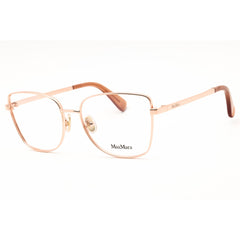 Max Mara Women's Eyeglasses - Pink Gold Metal Cat Eye Full Rim Frame | MM5074 033