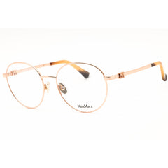 Max Mara Women's Eyeglasses - Pink Gold Metal Round Shape Full Rim Frame | MM5081 033