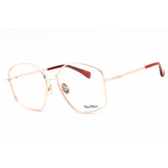 Max Mara Women's Eyeglasses - Shiny Rose Gold Metal Geometric Full Rim | MM5146 028