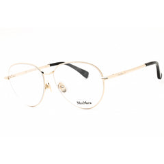 Max Mara Women's Eyeglasses - Pale Gold Metal Pilot Shape Full Rim Frame | MM5178 032