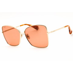 Max Mara Women's Sunglasses - Gold Metal Oversized Full Rim Frame | MM0097 32E
