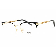 Versace Women's Eyeglasses - Gold/Matte Black Metal Half Rim Frame | 0VE1297 1516
