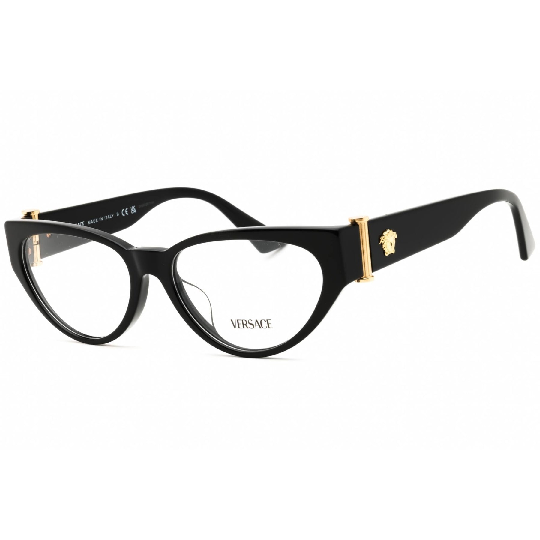 Versace Black Women\'s Cat-Eye Acetate Glasses Amazon.com: Versace VE 4450 GB1/87 Black Plastic Cat-Eye  main image 4