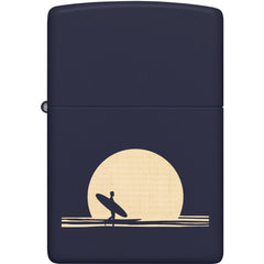 Zippo Windproof Lighter - Surfer Silhouette Design Matte Navy-Blue Finish | 47213