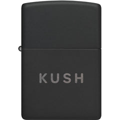 Zippo Pocket Windproof Lighter - Kush Design Black Matte with Chrome Finish | 47215