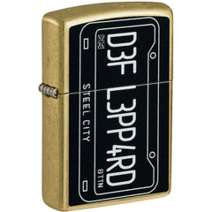 Zippo Windproof Lighter - Def Leppard Logo Color Image Design Street Brass | 47223