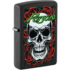 Zippo Windproof Pocket Lighter - Poison Rock Band Design Black Matte Finish | 47229