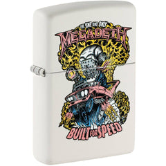 Zippo Windproof Lighter - Megadeth Built for Speed Design White Matte Finish | 47237