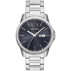 Armani Exchange Men's Watch - Banks Quartz Blue Dial Silver Steel Bracelet | AX1767