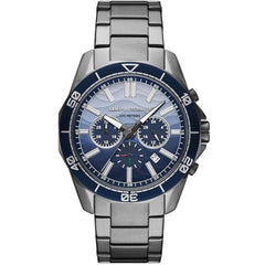 Armani Exchange Men's Watch - Spencer Chrono Blue Dial Gunmetal Bracelet | AX1967