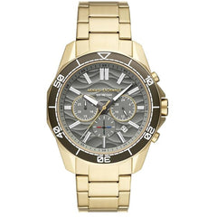 Armani Exchange Men's Watch - Spencer Chrono Grey Dial Yellow Gold Bracelet | AX1970