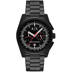 Armani Exchange Men's Watch - Parker Chronograph Black Dial Steel Bracelet | AX2864