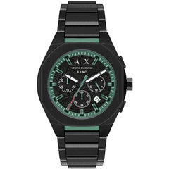 Armani Exchange Men's Watch - Sync Chronograph Black Dial Steel Bracelet | AX4294