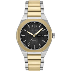 Armani Exchange Men's Watch - Sync Black Dial Two Tone Bracelet Date-Day | AX4298
