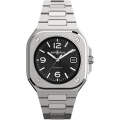 Bell & Ross Men's Watch - Black Steel Automatic Silver Bracelet | BR05A-BL-ST/SST