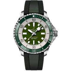 Breitling Men's Watch - Superocean Automatic Silver and Green Dial | A17376A31L1S1