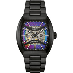Bulova Men's Watch - Maquina Automatic Rainbow, Black, Silver Dial Bracelet | 98A320