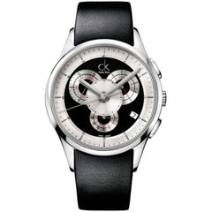 Calvin Klein Men's Watch - Basic Chronograph Black and Silver Dial Strap | K2A27102