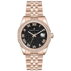 Christian Van Sant Men's Watch - Stellar Black Dial Rose Gold Tone Bracelet | CV0705