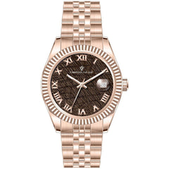 Christian Van Sant Men's Watch - Stellar Brown Dial Rose Gold Tone Bracelet | CV0706