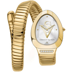Christian Van Sant Women's Watch - Naga Silver Dial Yellow Gold Bracelet | CV0871
