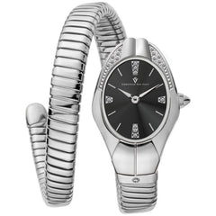 Christian Van Sant Women's Watch - Naga Quartz Black Dial Silver Bracelet | CV0880