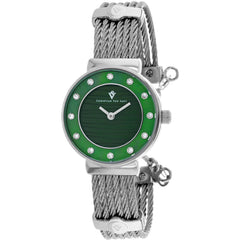 Christian Van Sant Women's Watch - Cavo Quartz Green Dial Silver Bracelet | CV1293