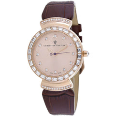 Christian Van Sant Women's Watch - Nova Quartz Rose Gold Dial Brown Strap | CV2945