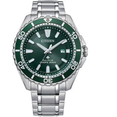 Citizen Men's Watch - Promaster Diver Eco-Drive Green Dial Bracelet | BN0199-53X