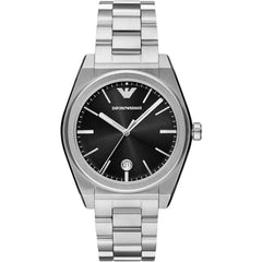 Emporio Armani Men's Watch - Federico Quartz Black Dial Steel Bracelet | AR11622