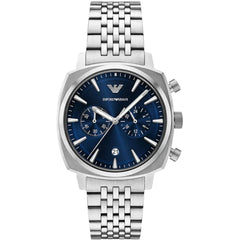 Emporio Armani Men's Watch - Ruggero Chronograph Blue Dial Steel Bracelet | AR11688