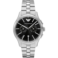 Emporio Armani Men's Watch - Dario Chronograph Black Dial Steel Bracelet | AR11691