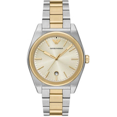 Emporio Armani Men's Watch - Federico Quartz Gold Dial Two Tone Bracelet | AR11716