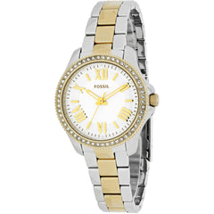 Fossil Women's Watch - Cecile Quartz White Dial Two Tone Steel Bracelet | AM4579
