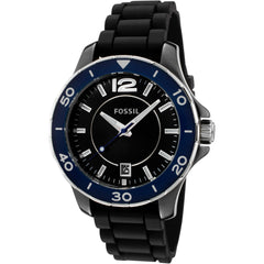 Fossil Women's Watch - Classic Quartz Black Dial Silicone Rubber Strap Date | CE1036