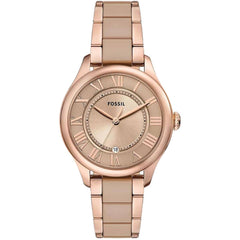 Fossil Women's Watch - Gilmore Quartz Rose Gold Dial Two Tone Bracelet Date | CE1133